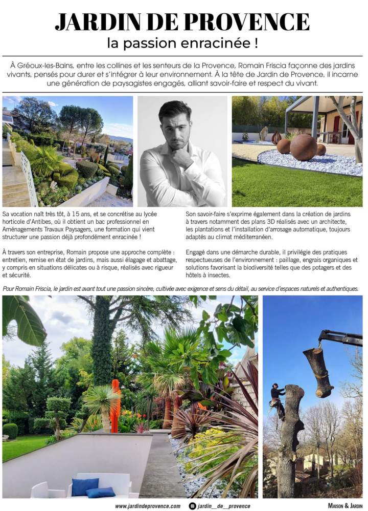 Article Jardin de Provence Manosque